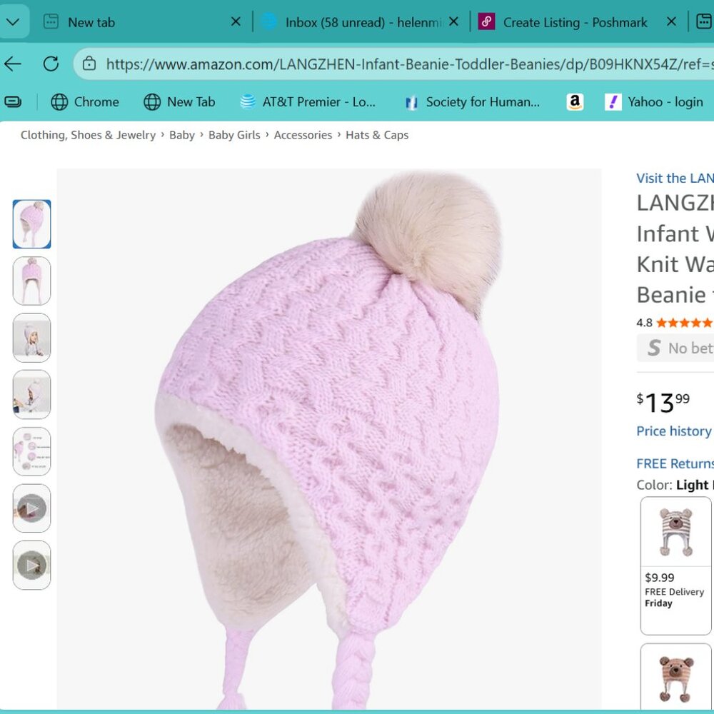 Brand New Girls Pom Pom Hat